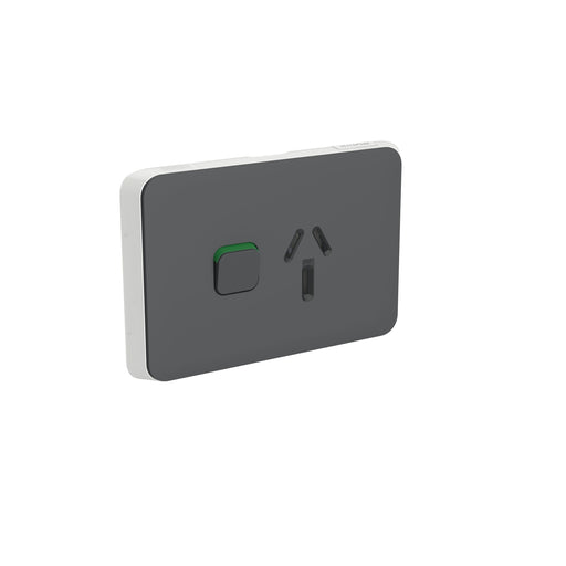 Clipsal Iconic Single Powerpoint 20a Cover Plate Only Anthracite