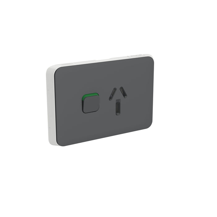Clipsal Iconic Single Powerpoint 20a Cover Plate Only Anthracite