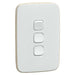 Clipsal Iconic Essence 3 Gang Complete Switch Arctic White