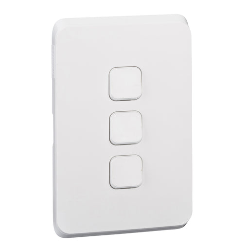 Clipsal Iconic 3 Gang Cover Plate Only Extra White