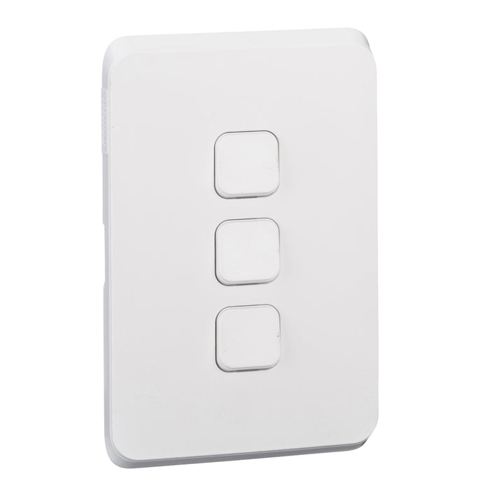 Clipsal Iconic 3 Gang Cover Plate Only Extra White