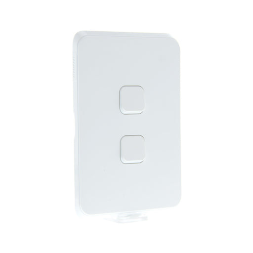 Clipsal Iconic 2 Gang Complete Switch Extra White