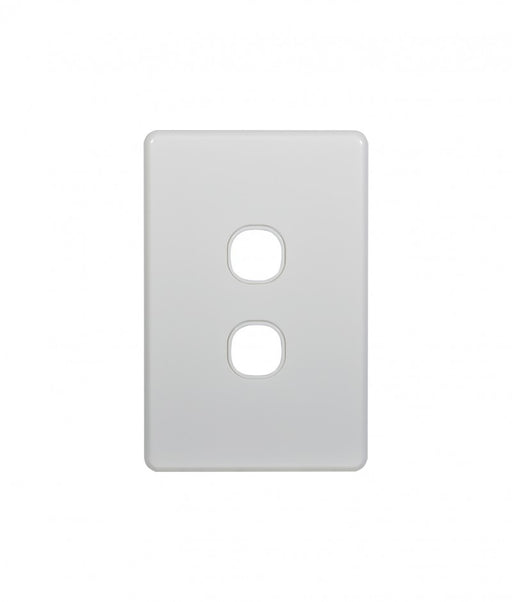 Flat Cat Switch Plate Vertical (2 Gang) White