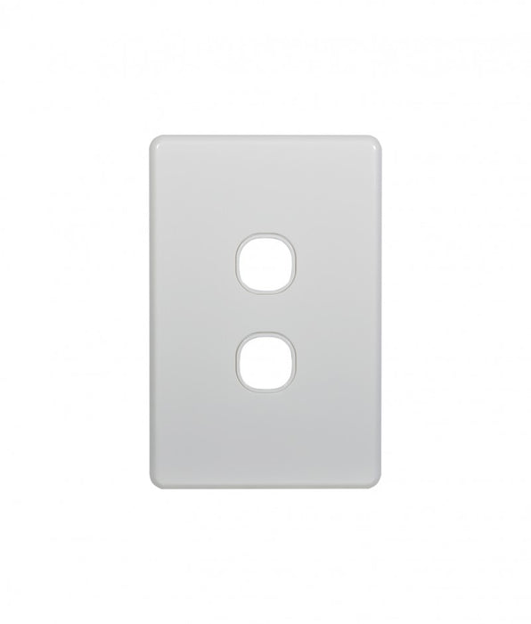 Flat Cat Switch Plate Vertical (2 Gang) White
