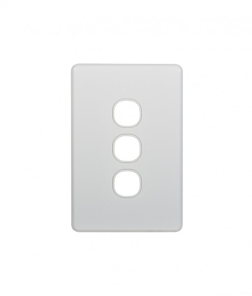 Flat Cat Switch Plate Vertical (3 Gang) White