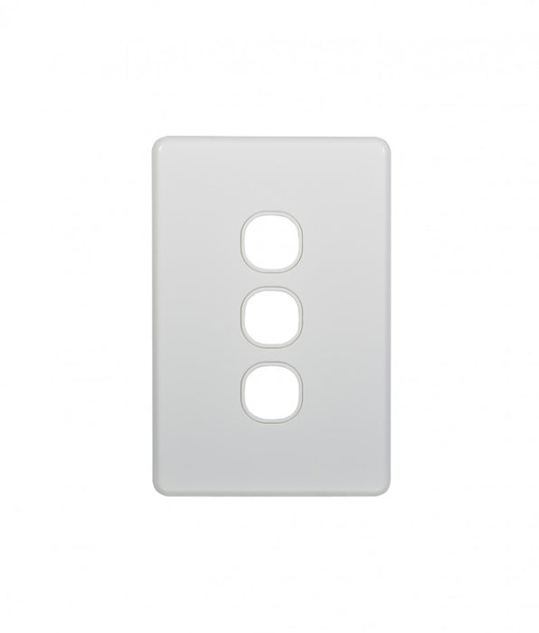 Flat Cat Switch Plate Vertical (3 Gang) White