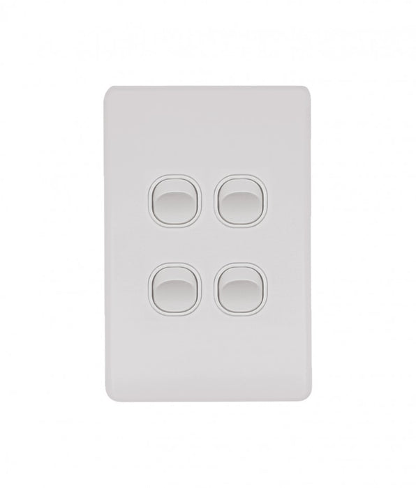 FLSWV4G - 4 Gang Complete Switch Matt White