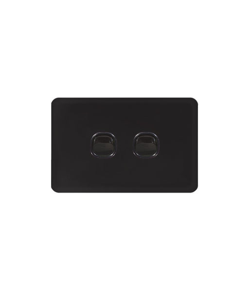 Senoa Simple Horizontal 2 Gang Switch black