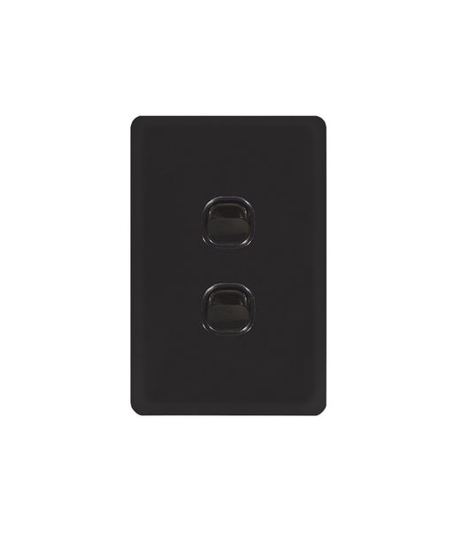 Senoa Simple Vertical 2 Gang Switch black