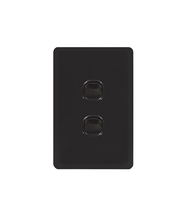 Senoa Simple Vertical 2 Gang Switch black