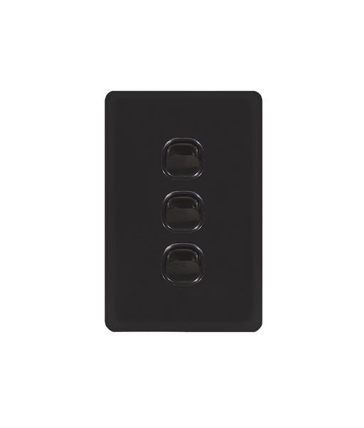 Senoa Simple Vertical 3 Gang Switch black