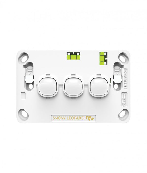 Snow Leopard 3 Gang Horizontal Switch no cover