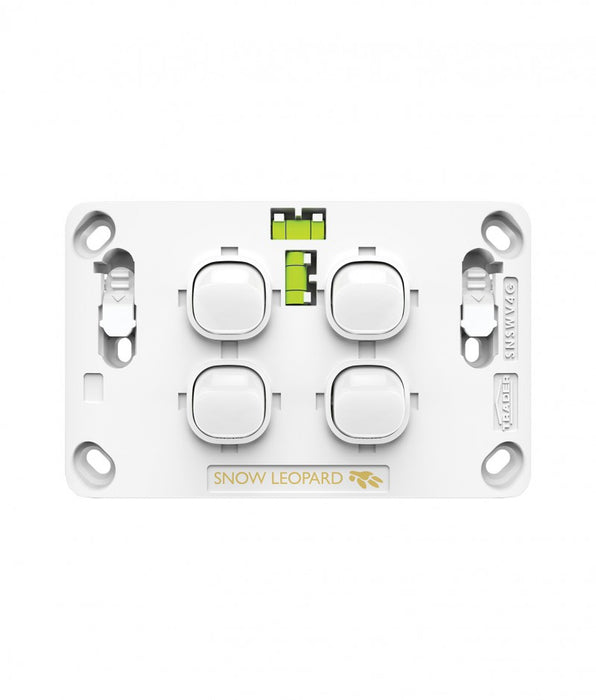 Snow Leopard 4 Gang Horizontal Switch no cover