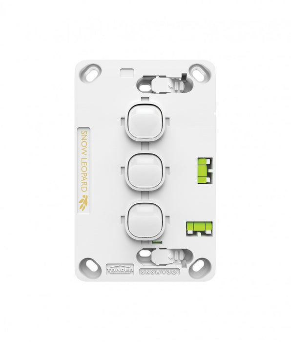Snow Leopard 3 Gang Vertical Switch no cover