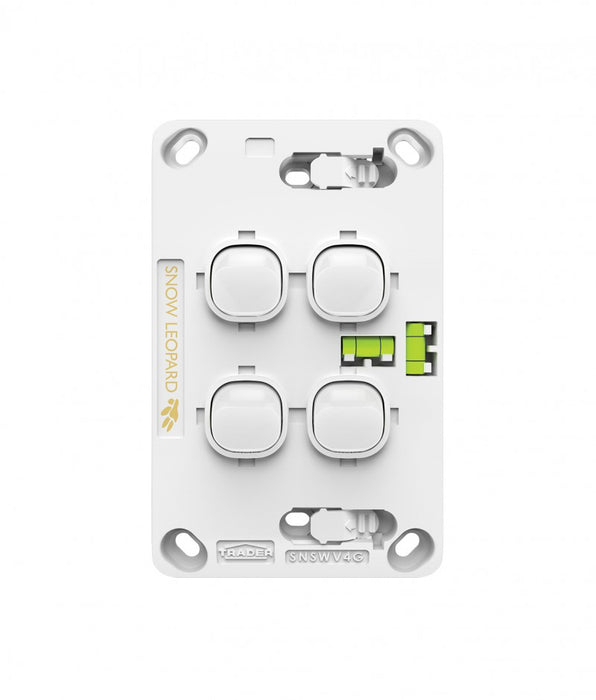 Snow Leopard 4 Gang Vertical Switch no cover