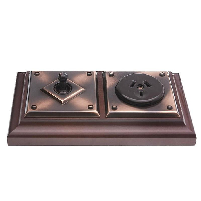 Classic 10 Series Single Power Point Outlet In Brown