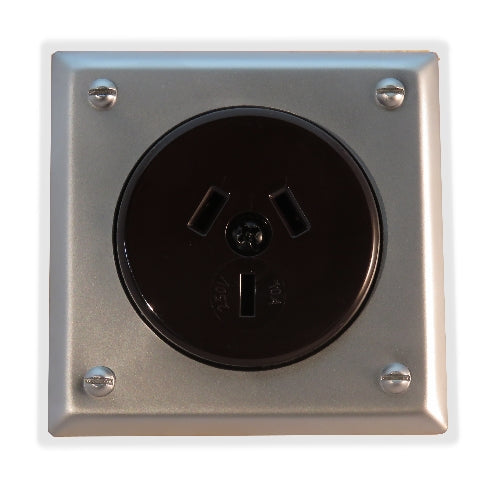 Classic 10 Series Single Power Point Outlet In Brown
