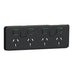 clipsal iconic quad power point 10a with 2 extra switches skin only black