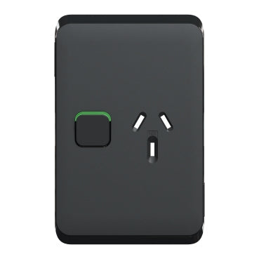 clipsal iconic single powerpoint cover plate vertical 10a