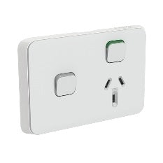 clipsal iconic single powerpoint with extra switch cover plate