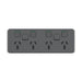 clipsal iconic quad switched socket 10a with 2 extra switches skin only anthracite