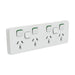 clipsal iconic quad switched socket 10a with 2 extra switches skin only cool grey