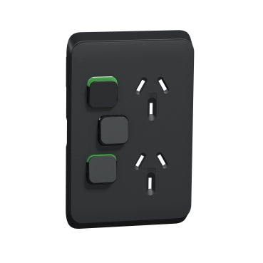 clipsal iconic double powerpoint with extra switch cover plate 10a