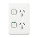 clipsal iconic double powerpoint outlet vertical