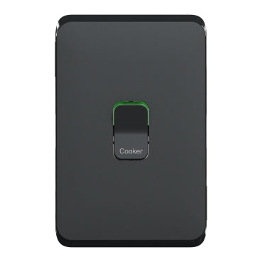 clipsal iconic cooker switch plate cover only black