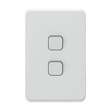 clipsal 3042c vw 2 gang switch plate skin only vivid white