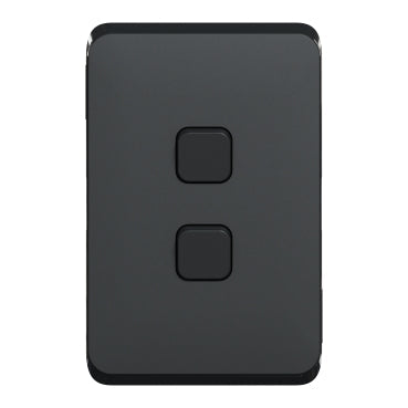 clipsal 3042c vw 2 gang switch plate skin only vivid white