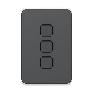 clipsal iconic 3 gang switch plate skin only