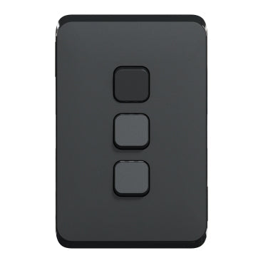 clipsal iconic 3 gang switch plate skin only