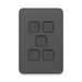 clipsal iconic 5 gang switch plate skin only black