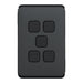 clipsal iconic 5 gang switch plate skin only black