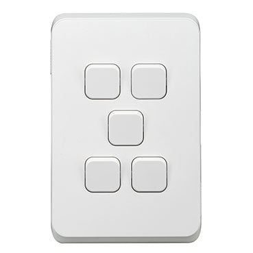 clipsal iconic 5 gang switch plate skin only black