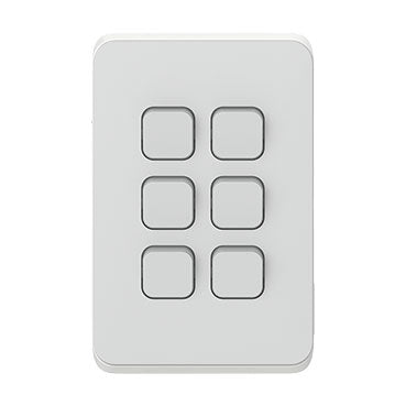 clipsal iconic 6 gang switch plate skin only black