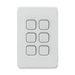 clipsal iconic 6 gang switch plate skin only black