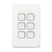 clipsal iconic 6 gang switch plate skin only black