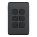 clipsal iconic 6 gang switch plate skin only black