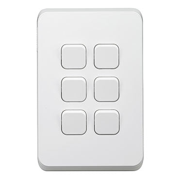 clipsal iconic 6 gang switch plate skin only black