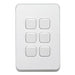 clipsal iconic 6 gang switch plate skin only black