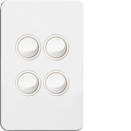 Hager Silhouette Complete Switch - 4 Gang