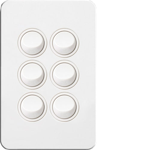 Hager Silhouette Complete Switch - 6 Gang