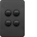 Hager Silhouette Complete Switch - 4 Gang