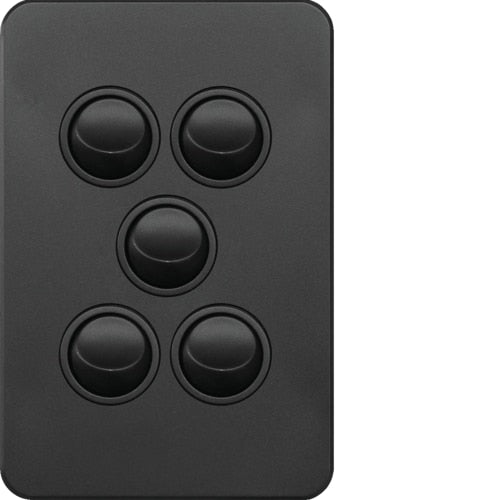 Hager Silhouette Complete Switch - 5 Gang