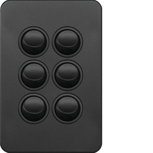 Hager Silhouette Complete Switch - 6 Gang