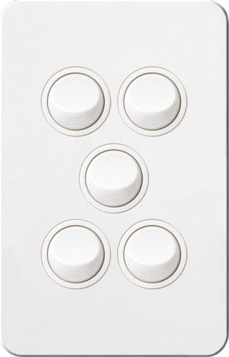 Hager Silhouette Complete Switch - 5 Gang