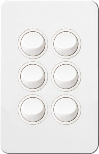 Hager Silhouette Complete Switch - 6 Gang