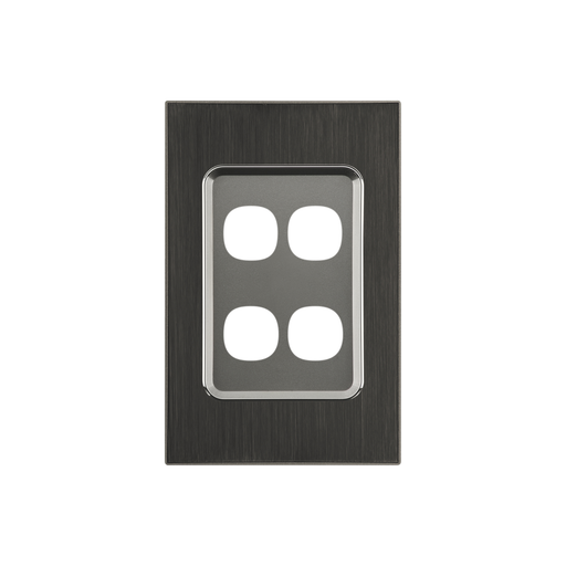 clipsal saturn series 6 gang grid and plate assembly horizon black